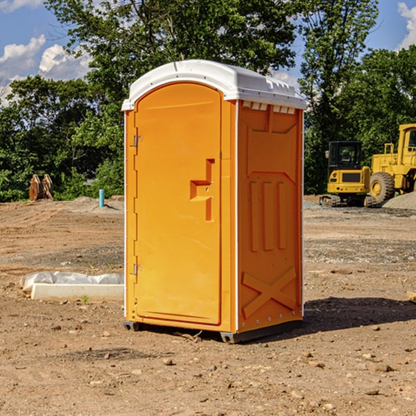 how often are the portable restrooms cleaned and serviced during a rental period in Brush Prairie